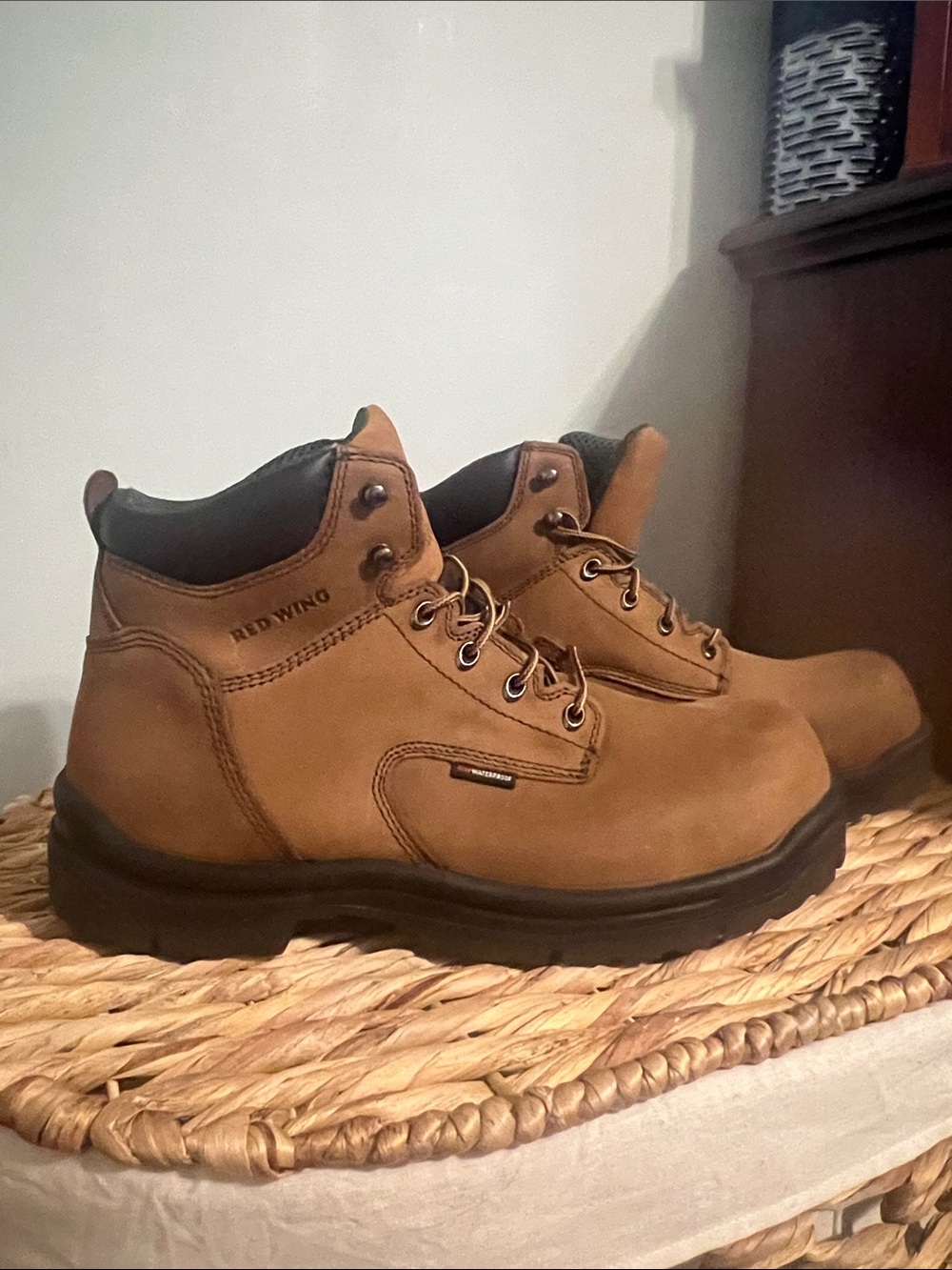 Red Wing Shoes Brown Leather Work Boots